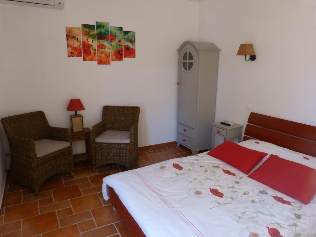Postel nebo postele na pokoji v ubytování Gîte du Pagoulin - Chambres d'hôtes