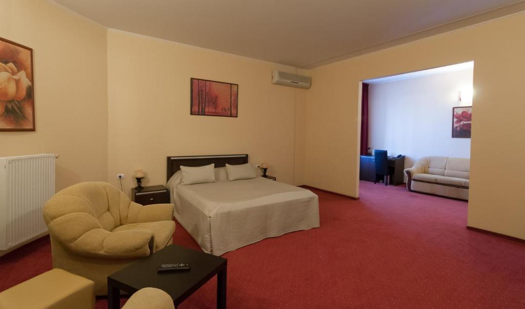 Postel nebo postele na pokoji v ubytování Hotel Magnus Galati