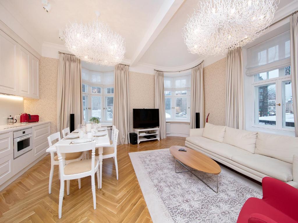 Kuchyň nebo kuchyňský kout v ubytování Harju Old Town Apartment