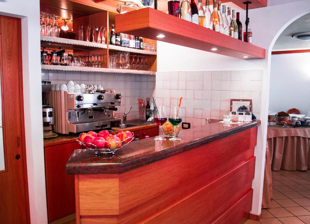 Kuchyň nebo kuchyňský kout v ubytování Alpen Hotel Rabbi