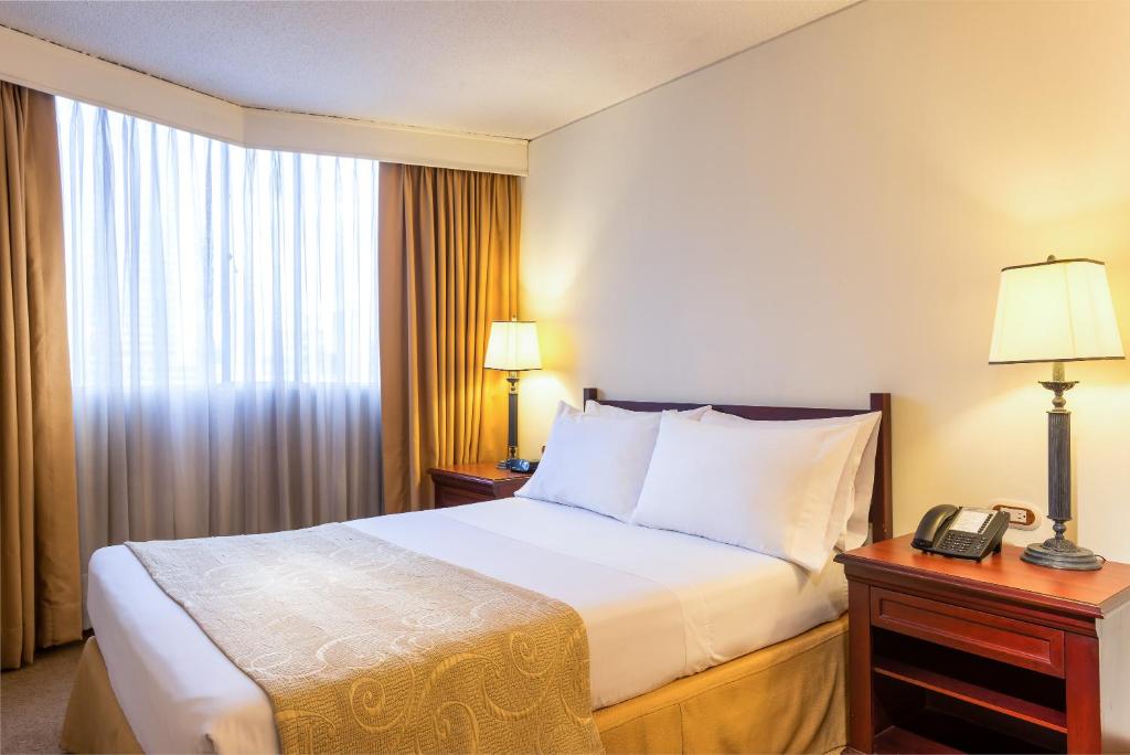 Postel nebo postele na pokoji v ubytování Hotel Dann Av. 19