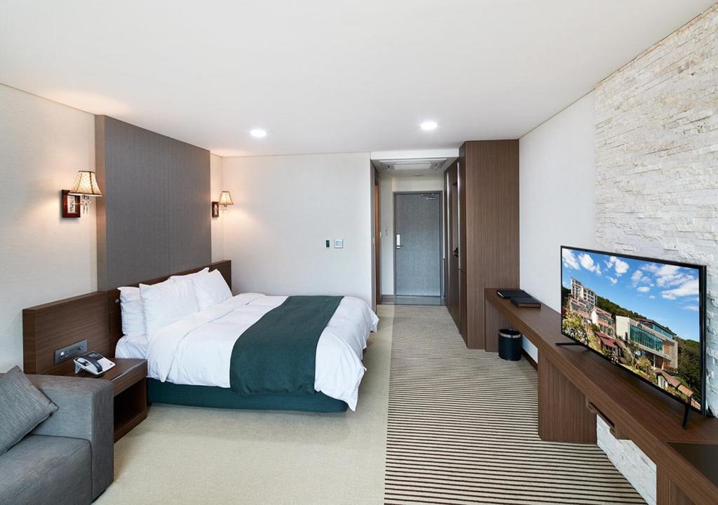 TV a/nebo společenská místnost v ubytování Hotel Thesoom Forest