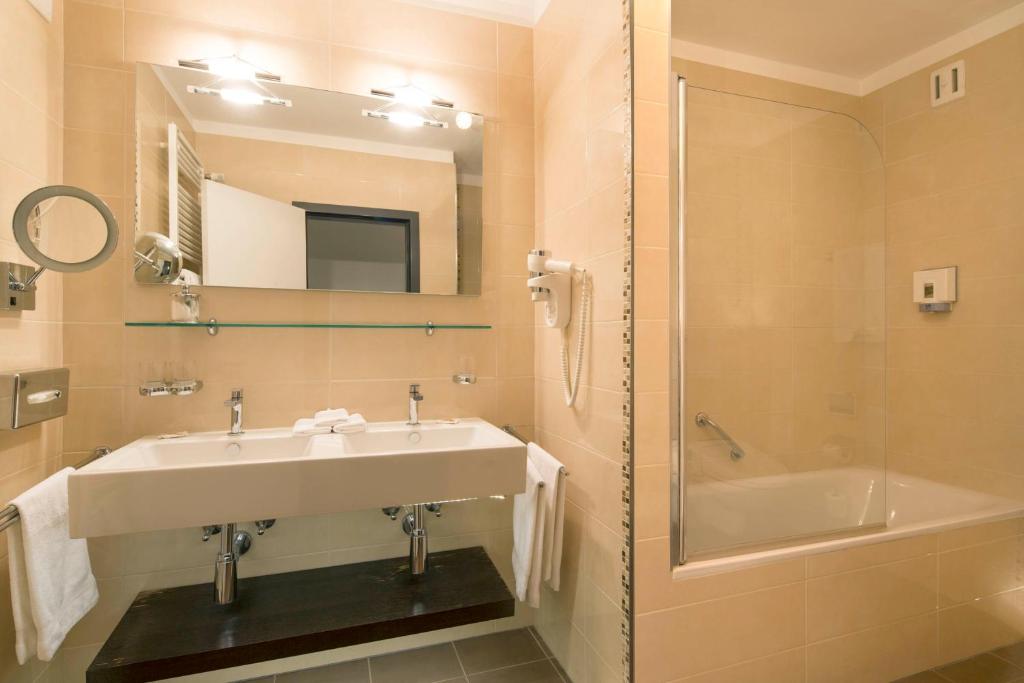 Koupelna v ubytování Hotel Campione