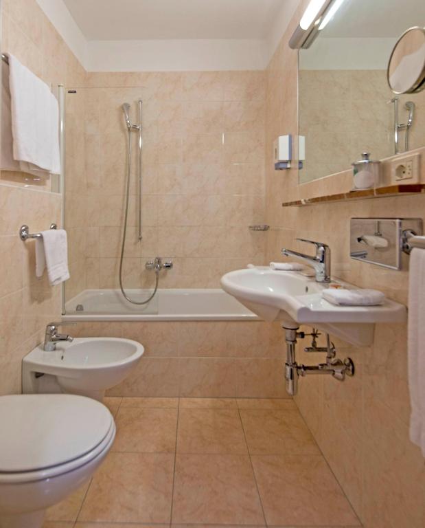 Koupelna v ubytování Hotel Campione