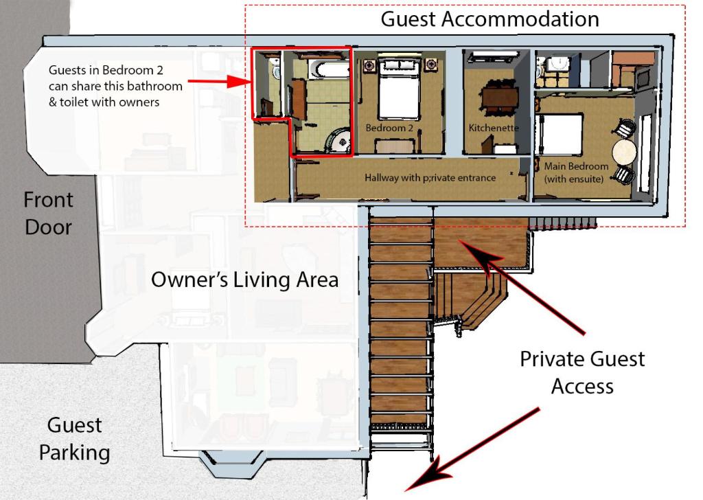 Planimetria di Sunny Mornington 2 Bedroom Guest Suite