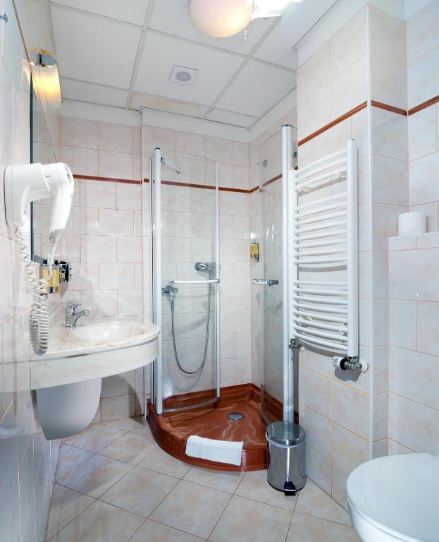 Koupelna v ubytování Hotel Ruze