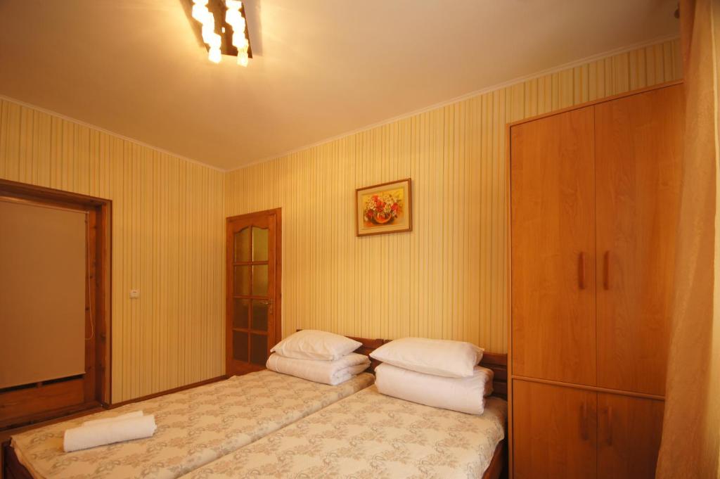 Postel nebo postele na pokoji v ubytování Zirka Karpat