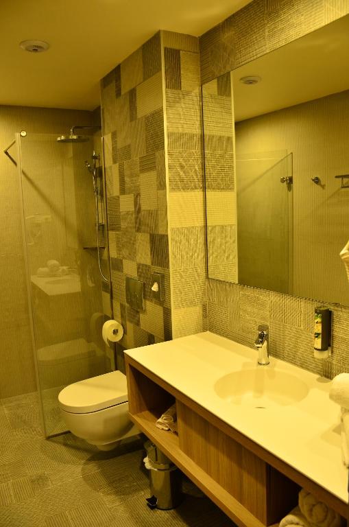 Koupelna v ubytování Hotel Baril