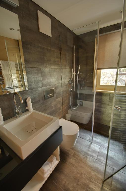 Koupelna v ubytování Schatzalp Hotel