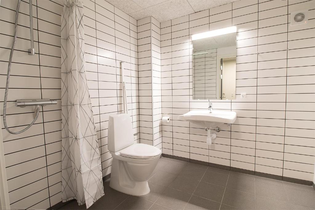 Koupelna v ubytování Hostel Brønderslev