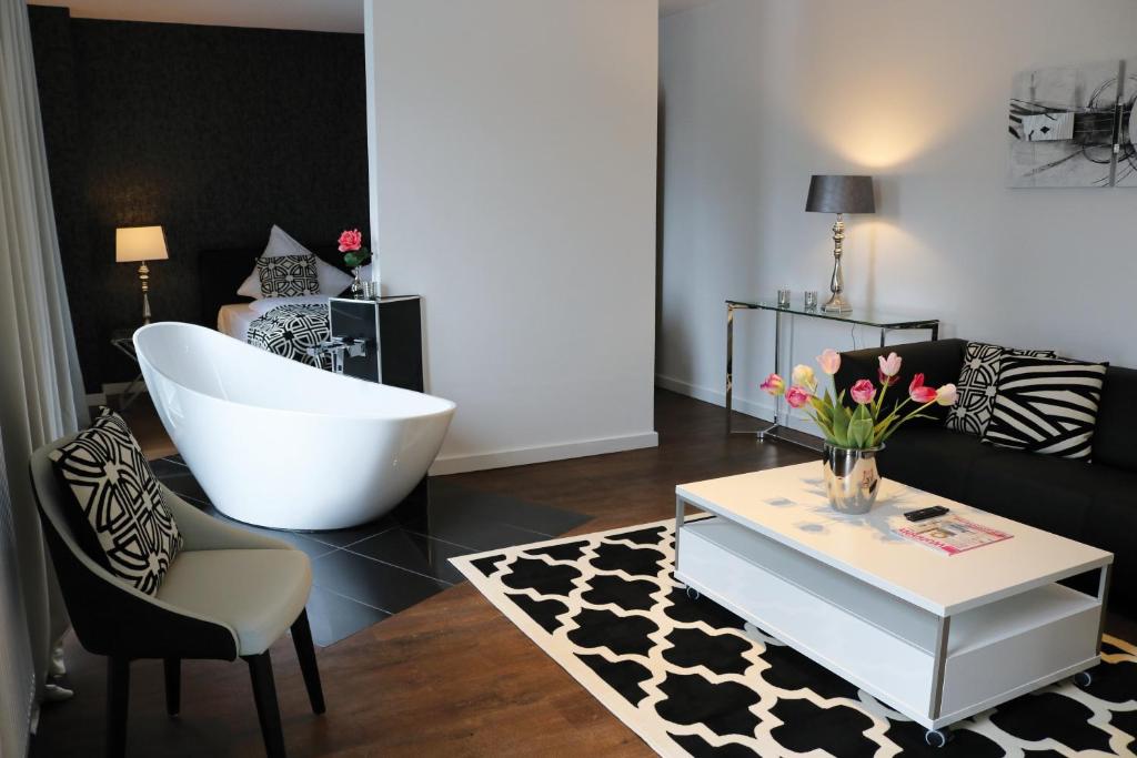 Posezení v ubytování Kurhaus Design Boutique Hotel