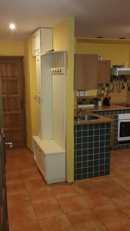 Kuchyň nebo kuchyňský kout v ubytování Apartmány Liška