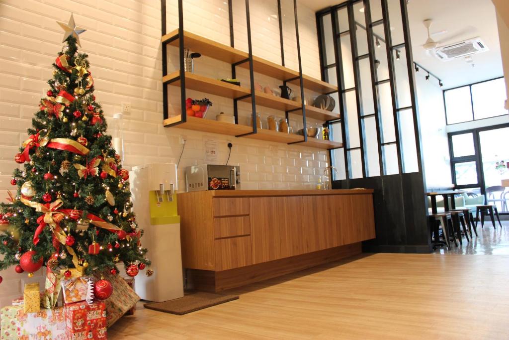 Kuchyň nebo kuchyňský kout v ubytování BIG M Hotel