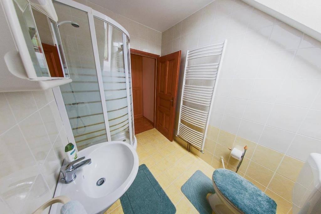 Koupelna v ubytování Farm Stay Loger