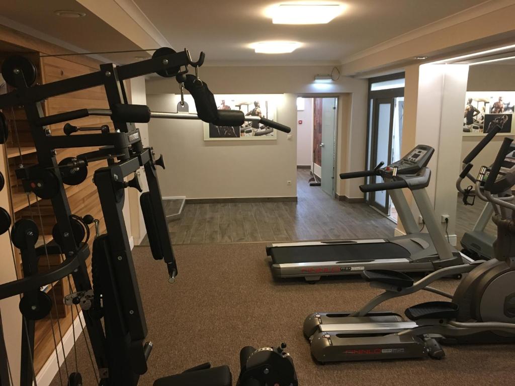 Posilňovňa alebo fitness centrum v ubytovaní Nimród Hotel és Ètterem