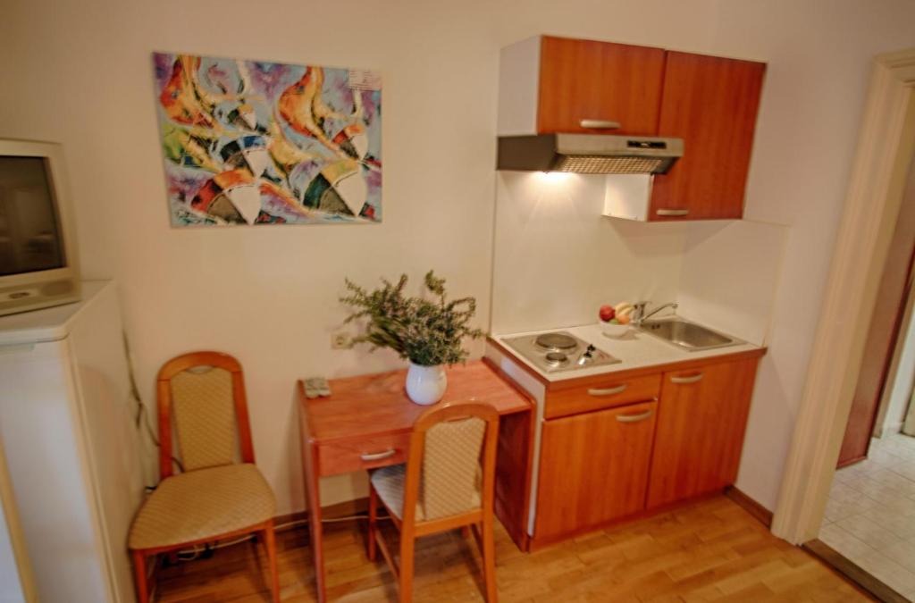 Kuchyň nebo kuchyňský kout v ubytování Rosemary Apartments & Rooms
