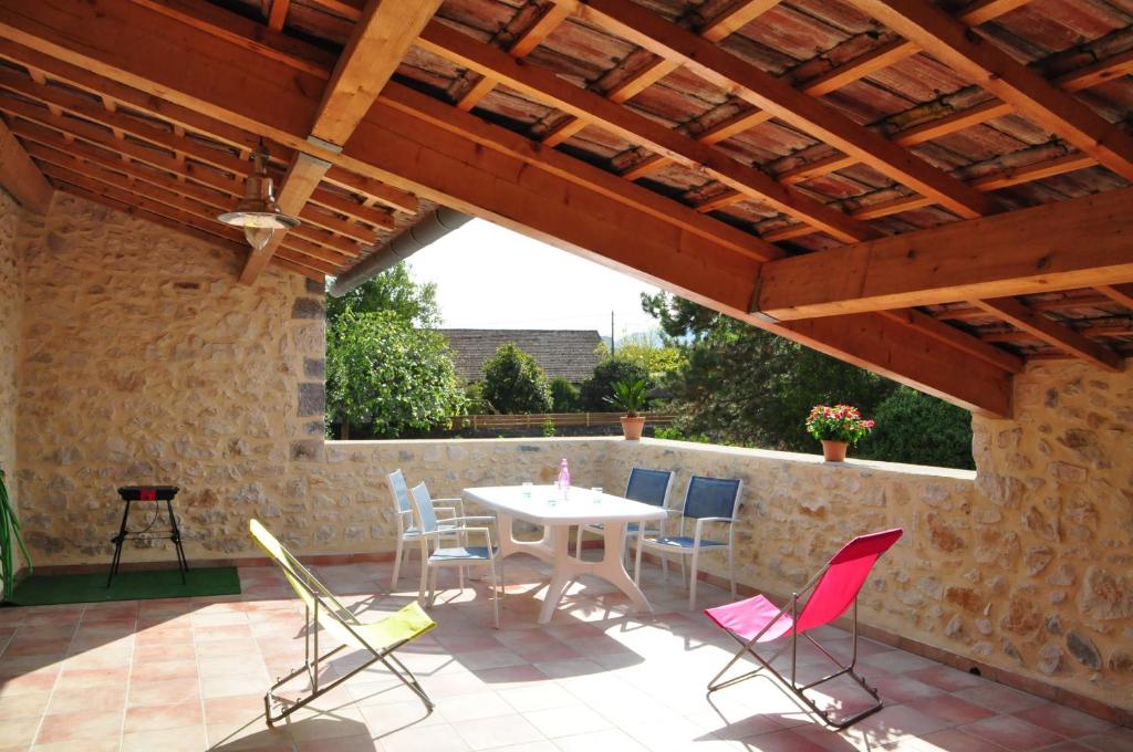 Balkón nebo terasa v ubytování Charmante bastide à Vallon Pont d'Arc