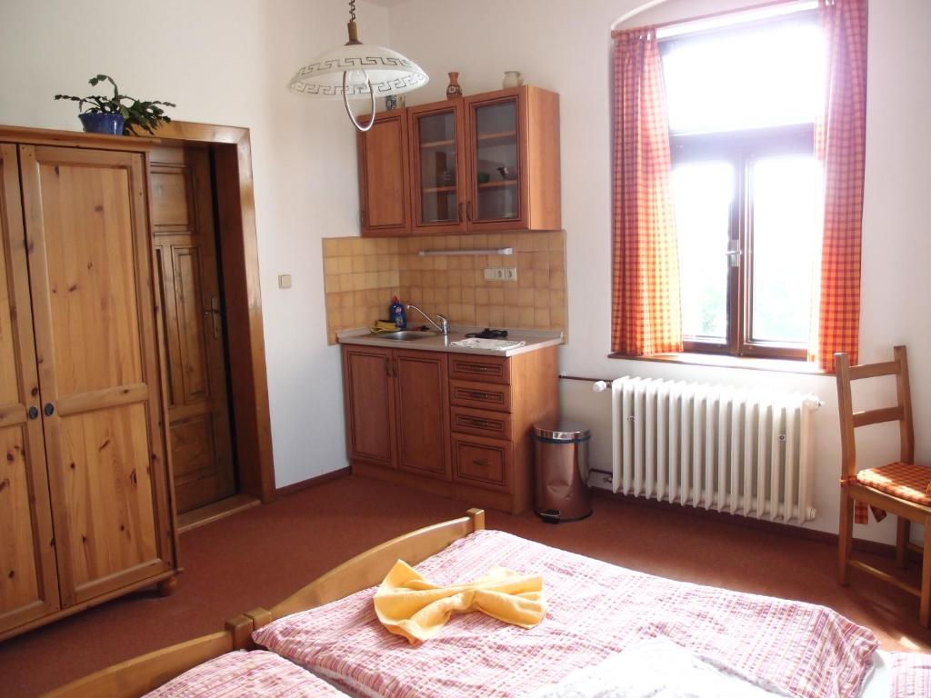 Kuchyň nebo kuchyňský kout v ubytování Penzion, apartmany Florian