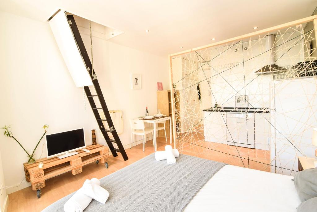 Posteľ alebo postele v izbe v ubytovaní P&P Apartament Lagunillas I y II