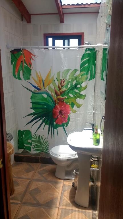 Koupelna v ubytování Hostal Vieroto