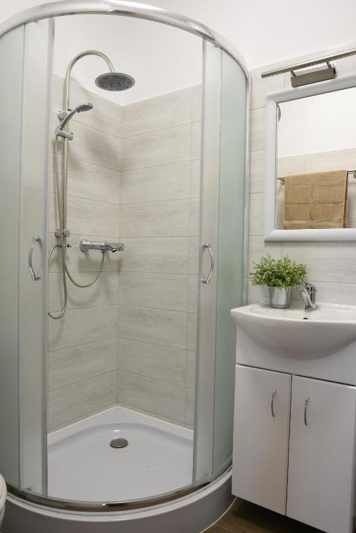 Koupelna v ubytování Apartmány Vízmberk