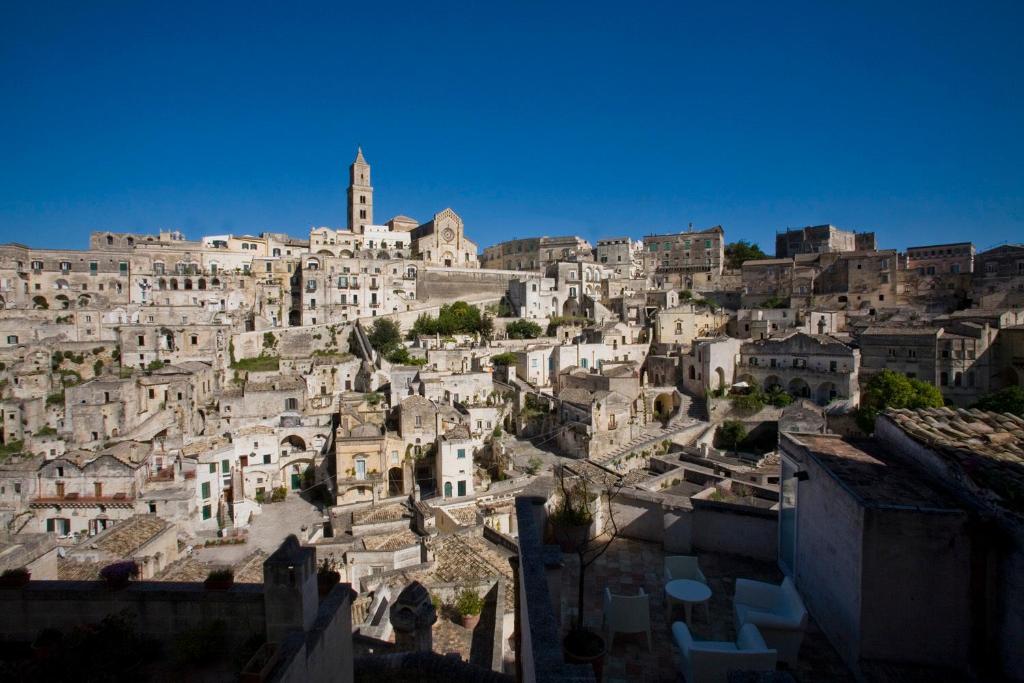 Nespecifikovaný výhled na destinaci Matera nebo výhled na město při pohledu z hotelu