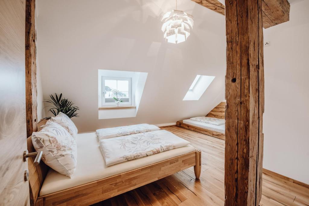Posteľ alebo postele v izbe v ubytovaní Apartments Altstadtflair