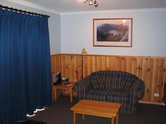 Posezení v ubytování Derwent Bridge Chalets & Studios