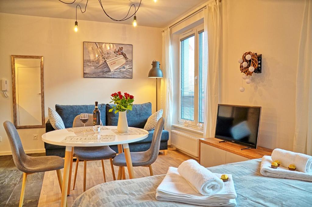 Posedenie v ubytovaní Tartaczna Deluxe Apartments Gdansk