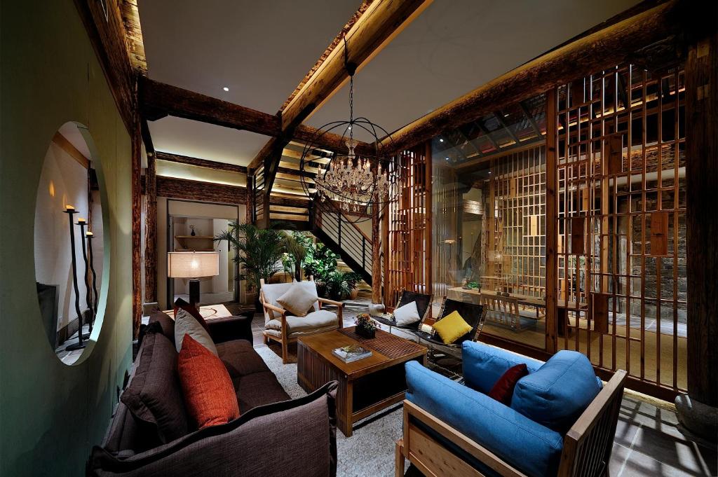 Posezení v ubytování Huangshan Shanshui Boutique Hotel Liyang Scenic Area