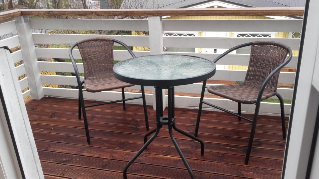 Balkón nebo terasa v ubytování Haavalehe Summer House