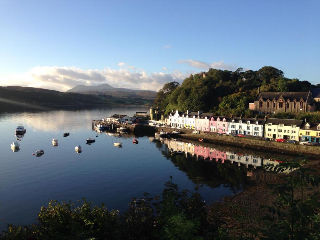 a view of a river with boats in the water at Oronsay in Portree