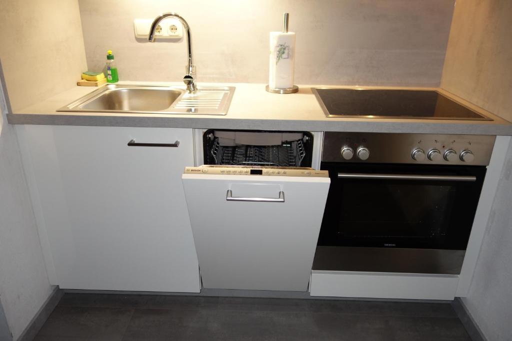 A kitchen or kitchenette at Landhaus Schmittenblick