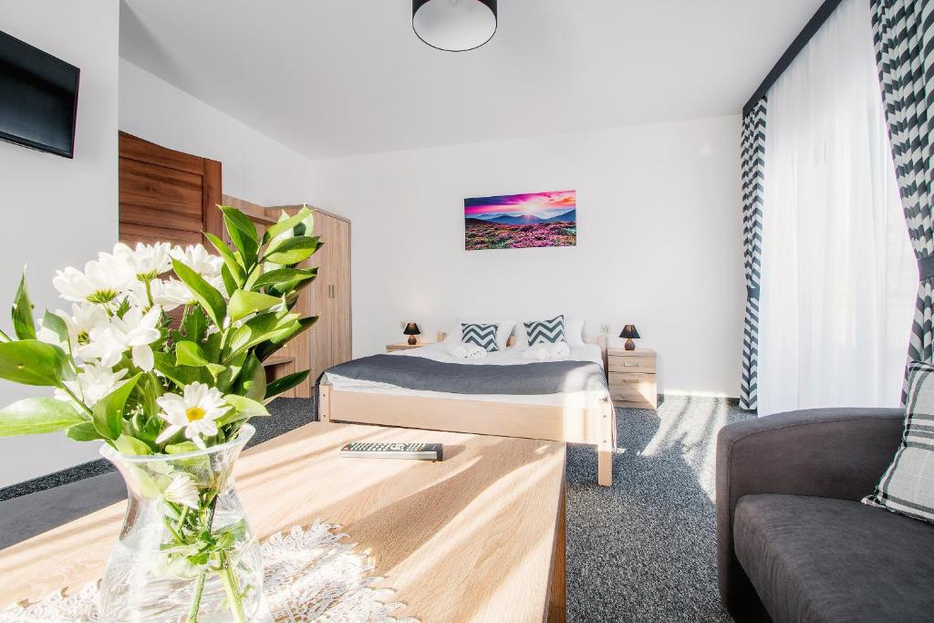 Ένα ή περισσότερα κρεβάτια σε δωμάτιο στο Villa Cicho Sza