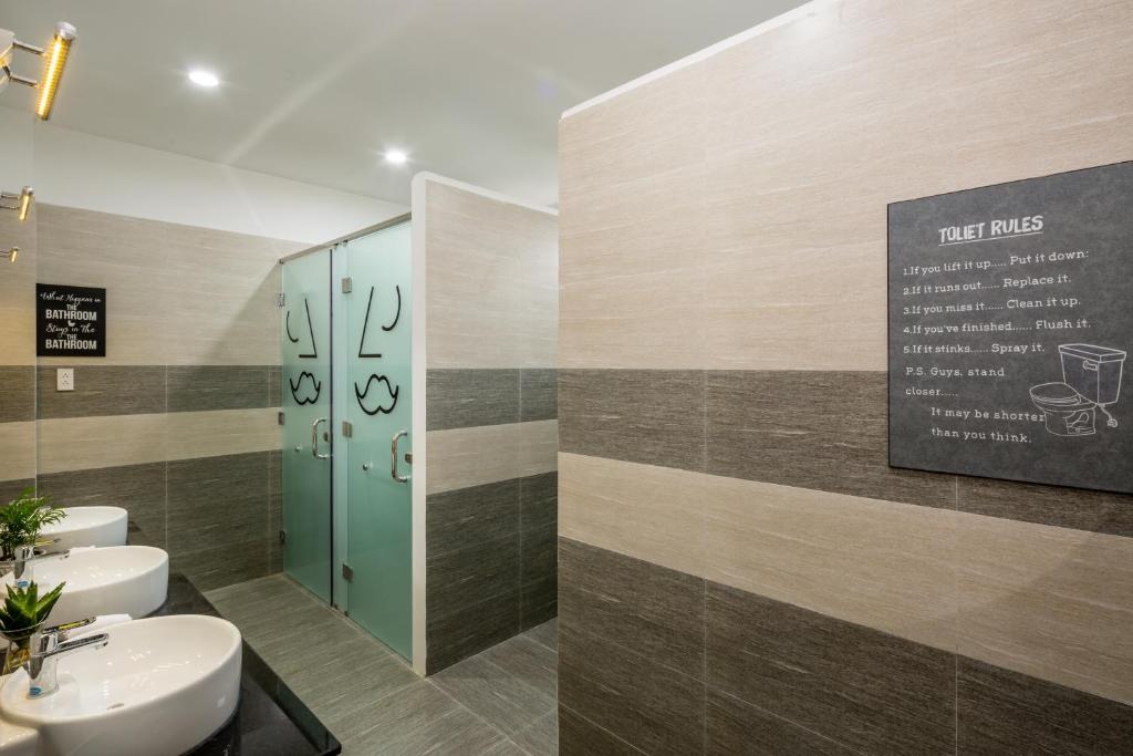 Koupelna v ubytování Fedora Hostel