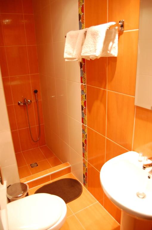 Koupelna v ubytování Hotel Antirriο
