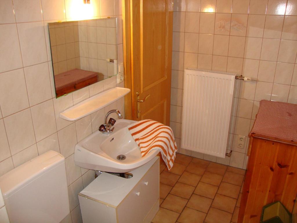 Kúpeľňa v ubytovaní Alpenbauernhaus Vorderbrandthof