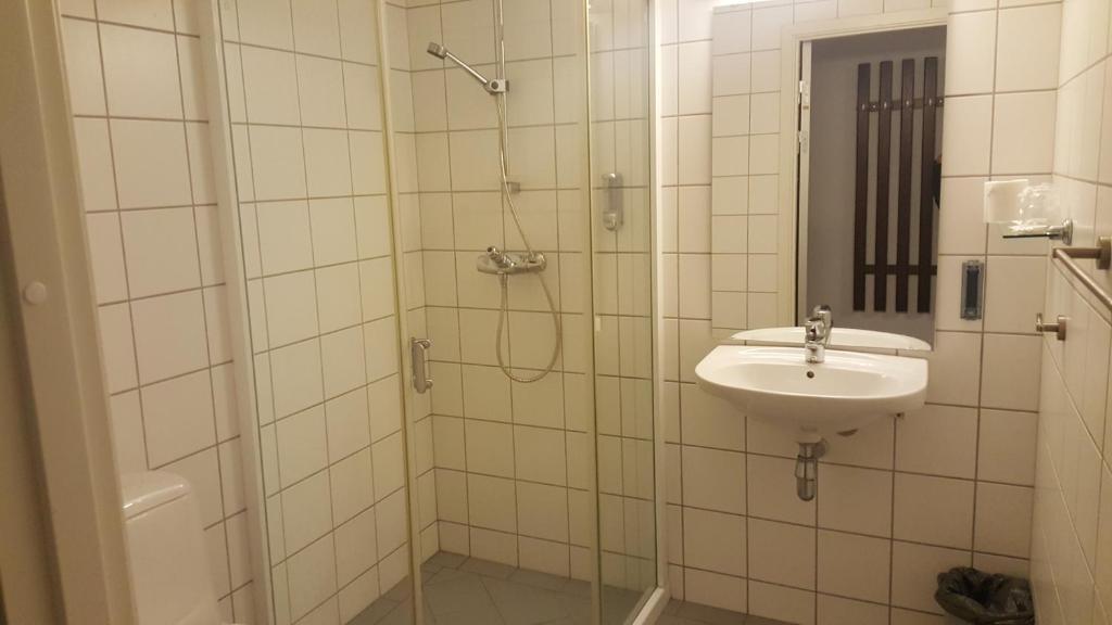Koupelna v ubytování Motell Svinesundparken