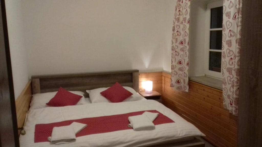 Postel nebo postele na pokoji v ubytování Penzion Čistá