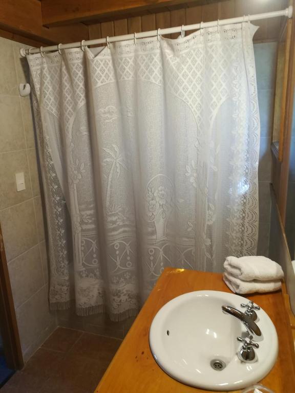 Koupelna v ubytování Cabañas La Encantada