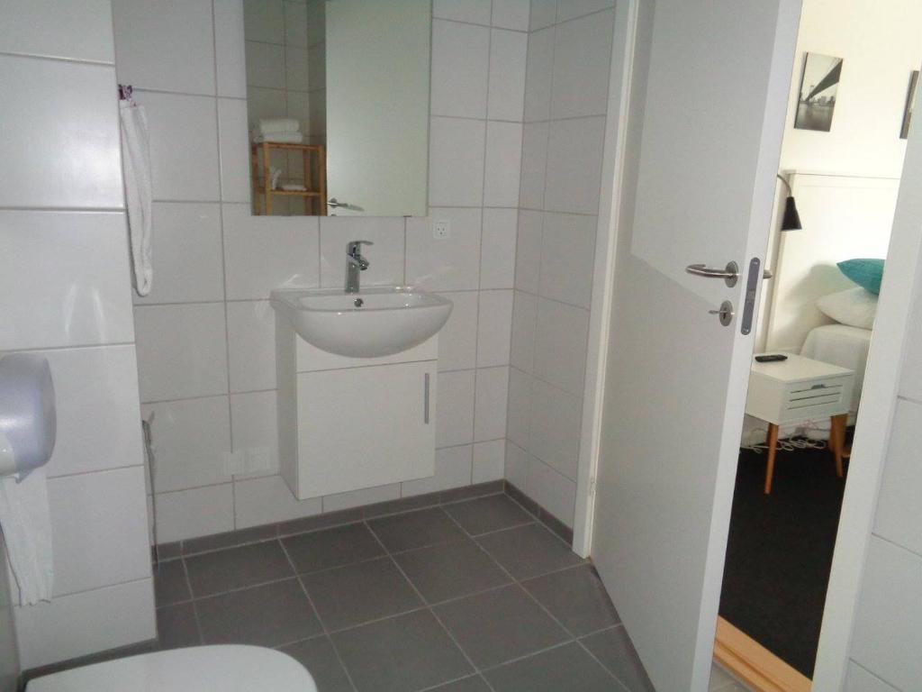Koupelna v ubytování Hotel St. Binderup