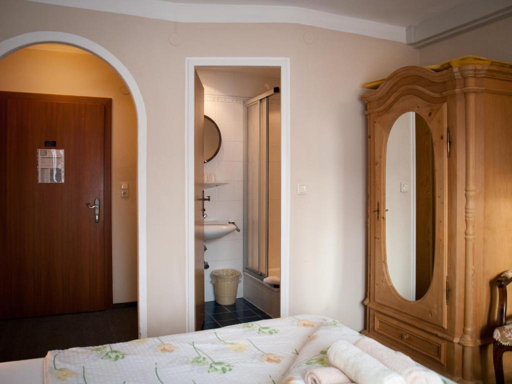 Postel nebo postele na pokoji v ubytování Pension Handle