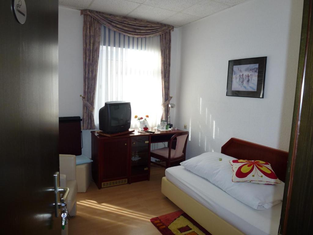 TV a/nebo společenská místnost v ubytování Hotel Wildunger Hof mit Gemeinschaftsküche