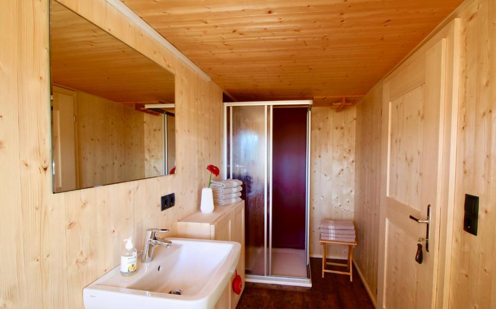Koupelna v ubytování WÄLDERHAUS Apartments