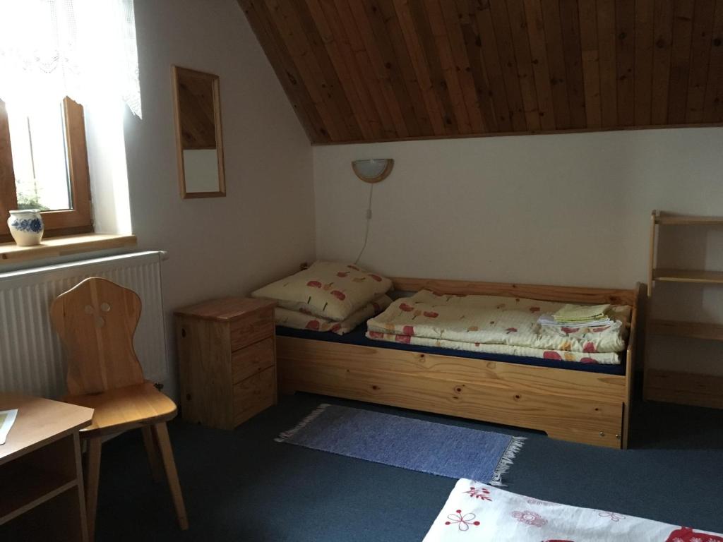 Cama o camas de una habitación en Česká Chalupa