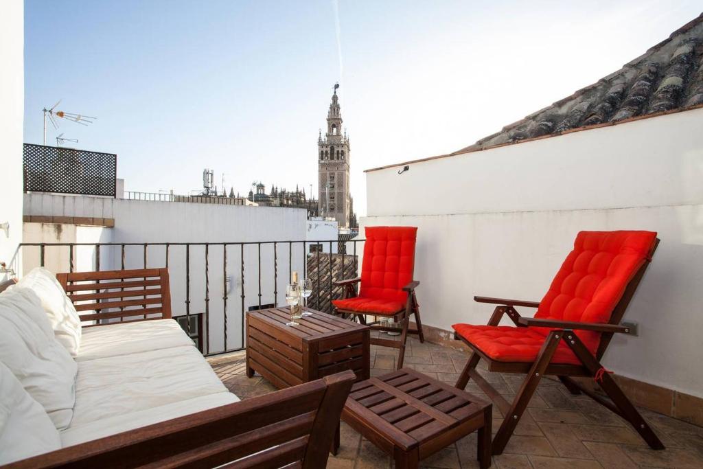 Balkon lub taras w obiekcie Angeles House