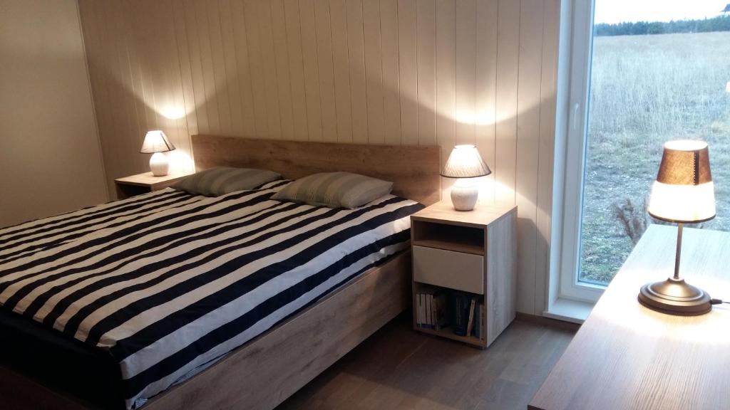 Postel nebo postele na pokoji v ubytování Merekalda Puhkemaja
