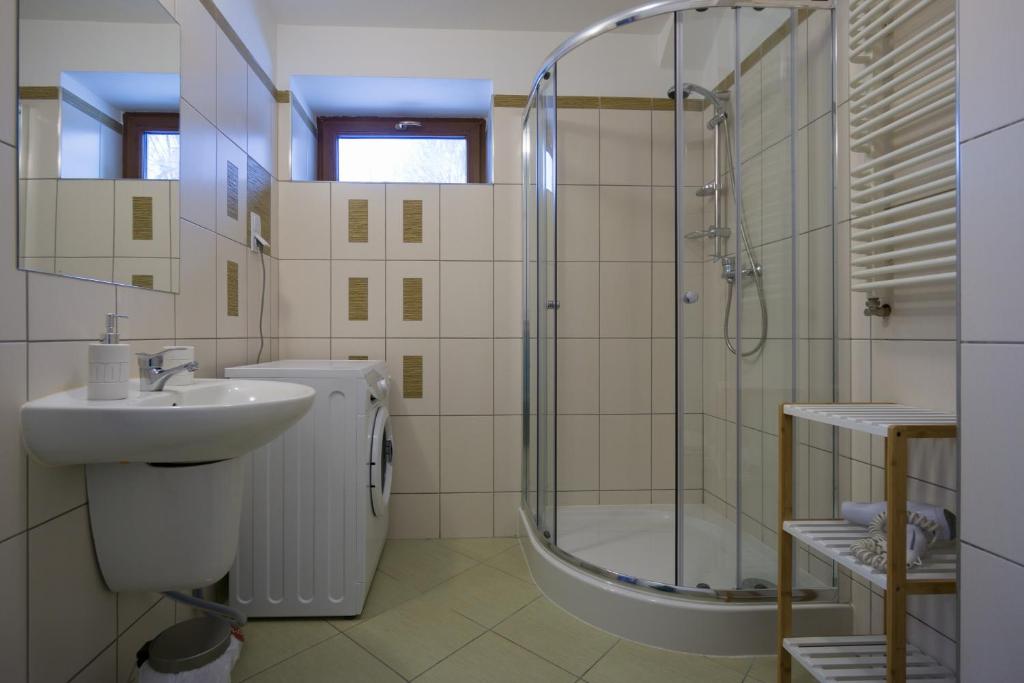 Kúpeľňa v ubytovaní Willa z Widokiem