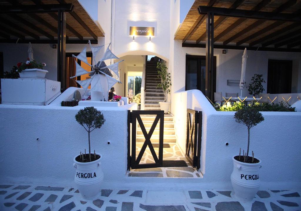 Balkón nebo terasa v ubytování Pergola