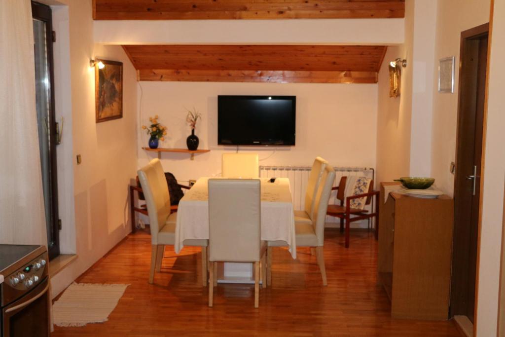 TV a/nebo společenská místnost v ubytování Apartment Grgas-Tucilo